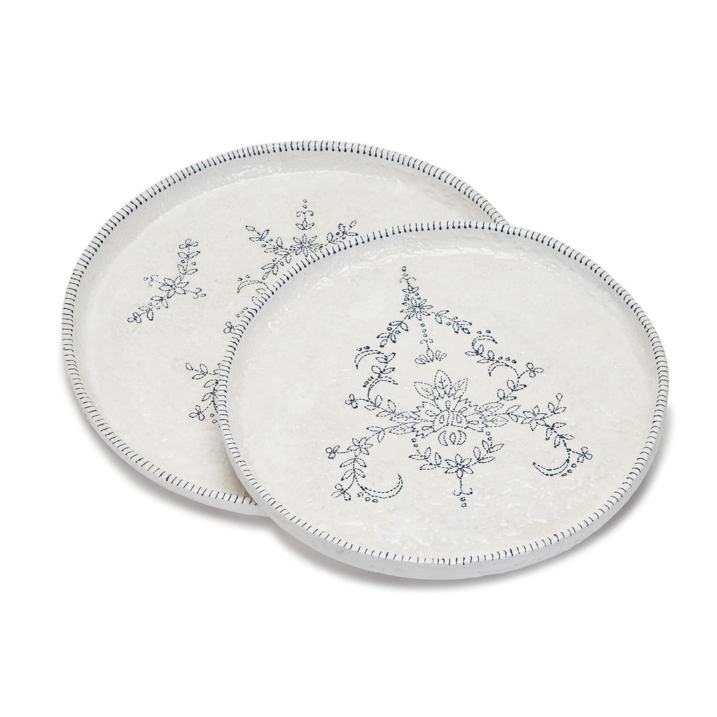 Mykonos Set of 2 Blue and White Platter - Ecomix