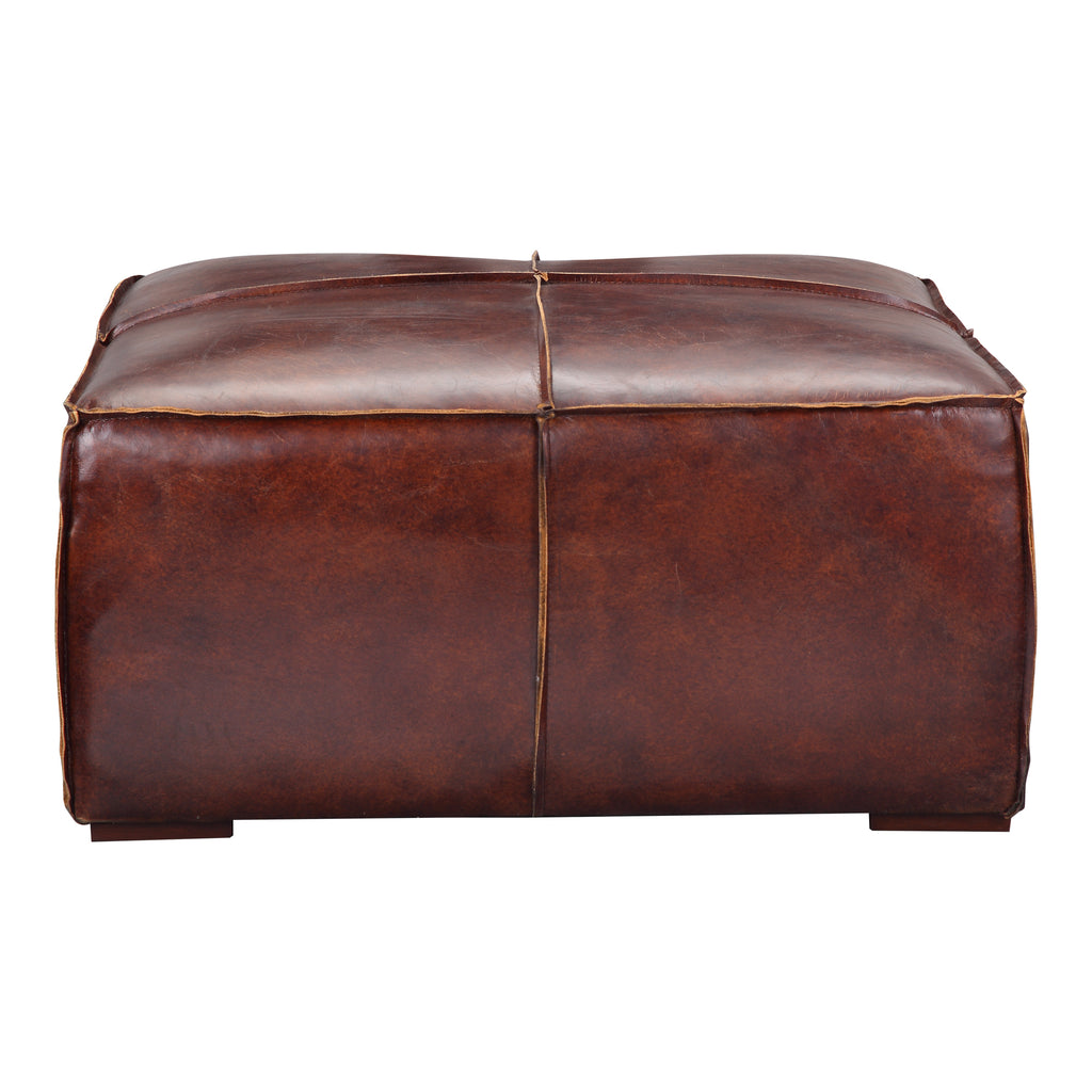 Kapa Ottoman Dark Brown Leather | Moe's Furniture - PK-1019-20