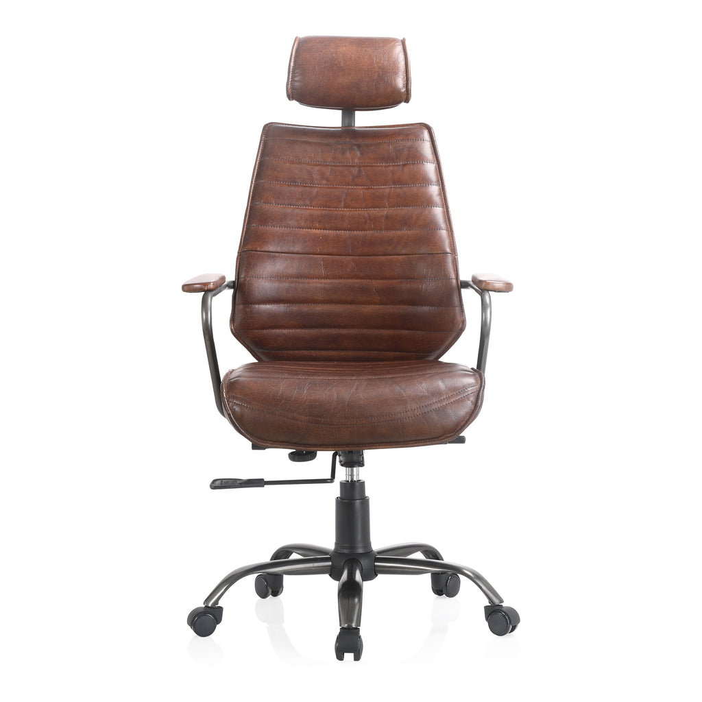 Executive Office Chair Dark Brown Leather | Moe's Furniture - PK-1081-20