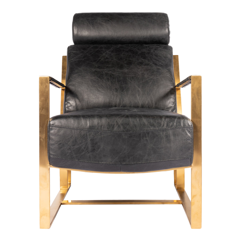 Paradiso Chair Onyx Black Leather | Moe's Furniture - PK-1083-02