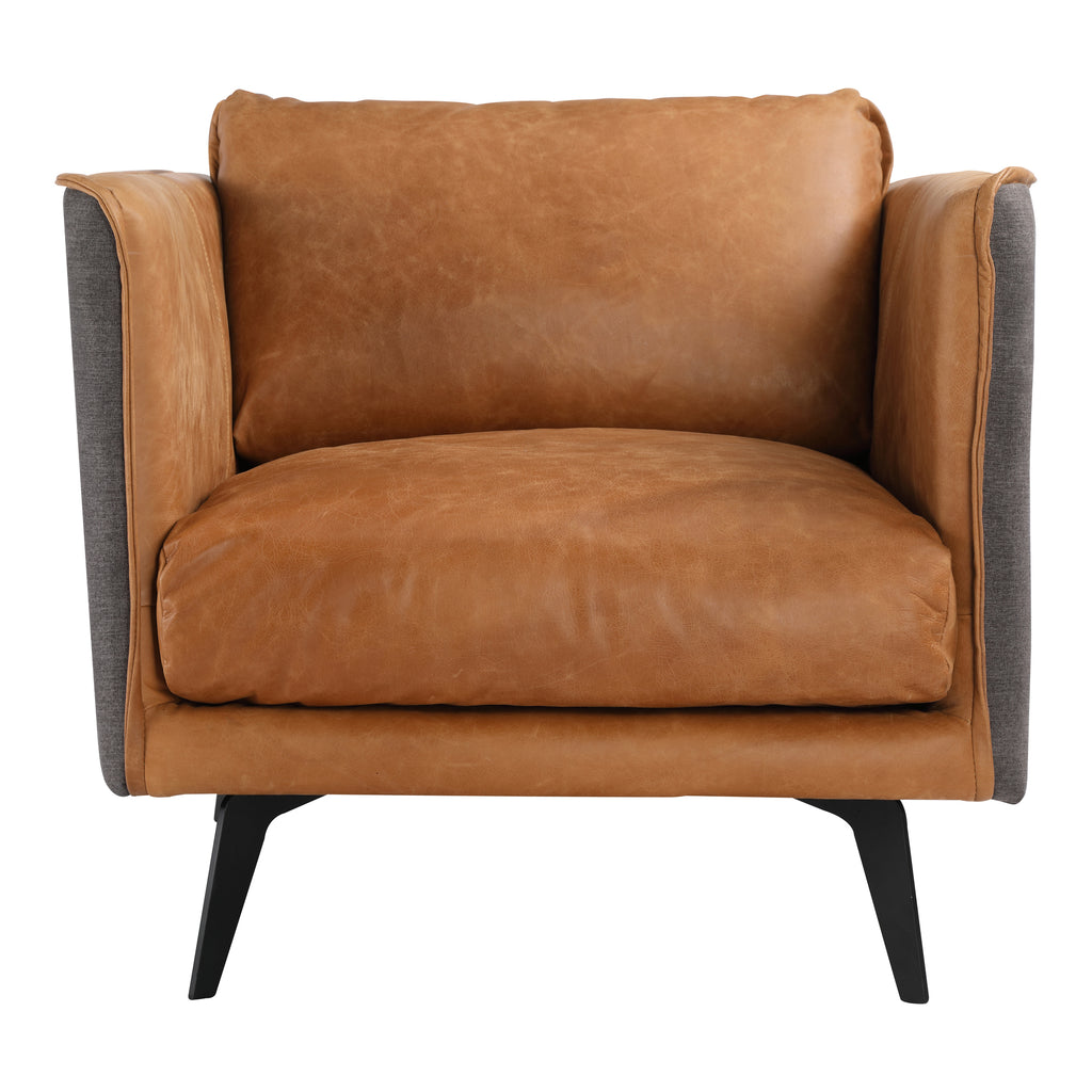 Messina Leather Arm Chair Cigare Tan Leather | Moe's Furniture - PK-1096-23