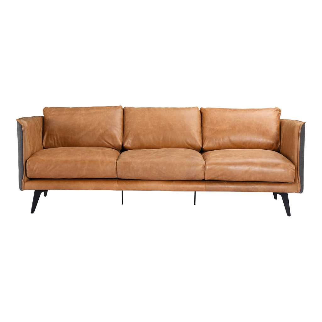 Messina Leather Sofa Cigare Tan Leather | Moe's Furniture - PK-1097-23