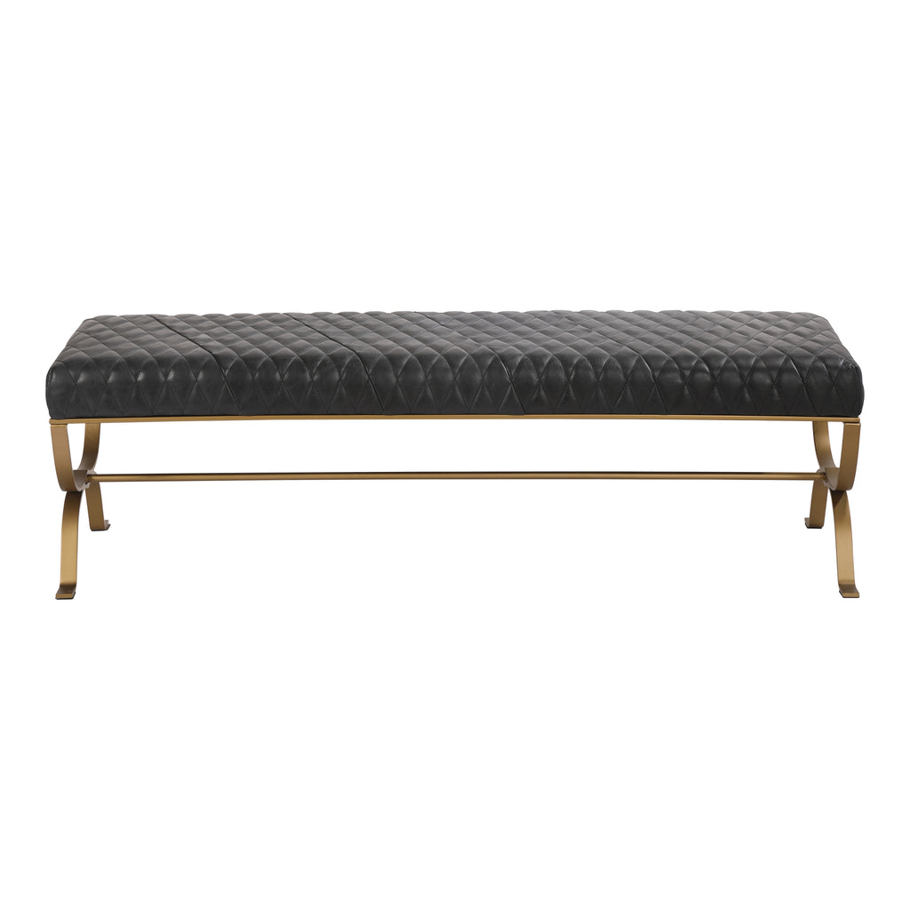 Teatro Bench Onyx Black Leather | Moe's Furniture - PK-1109-02