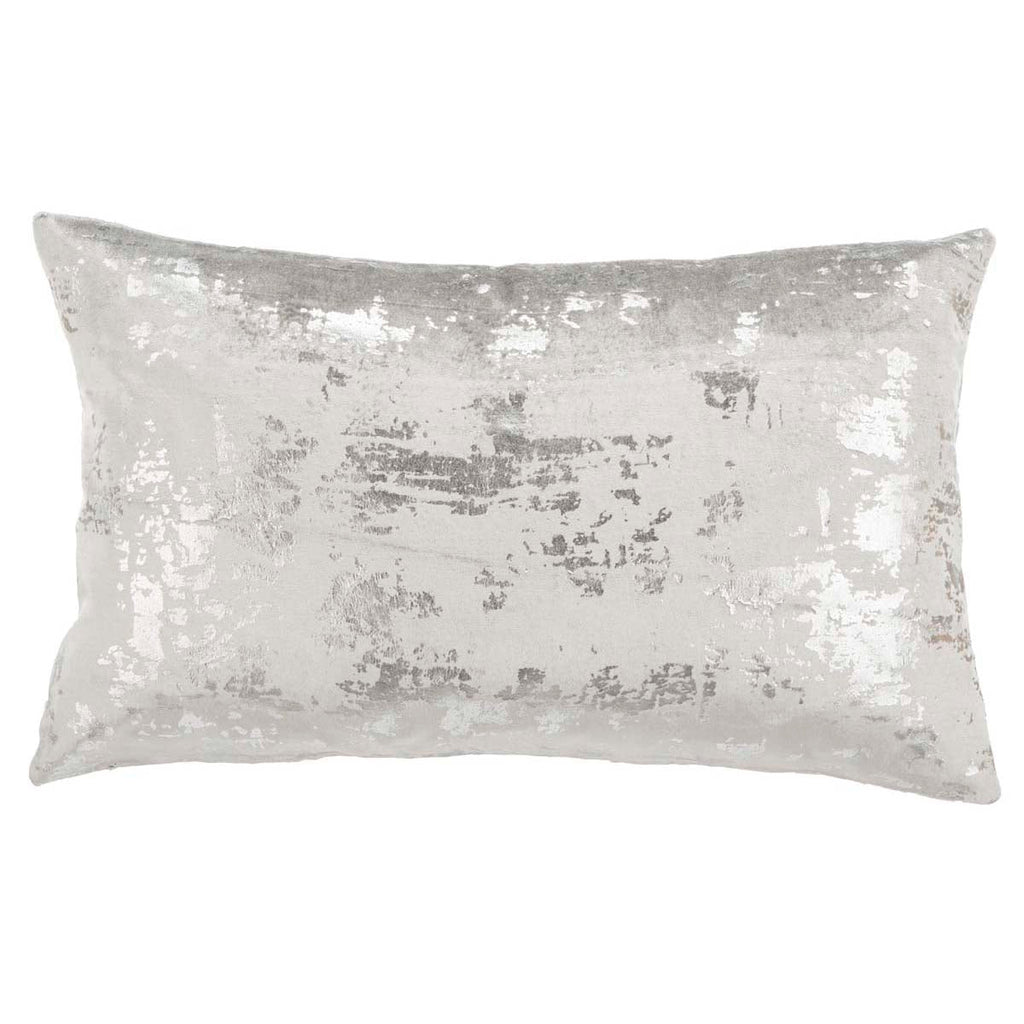 Edmee Metallic Pillow | Safavieh - Light Grey/Silver