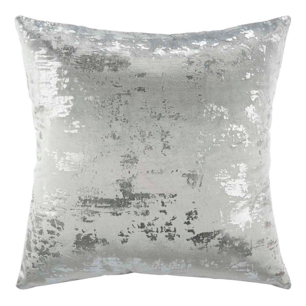 Edmee Metallic Pillow | Safavieh - Light Grey/Silver