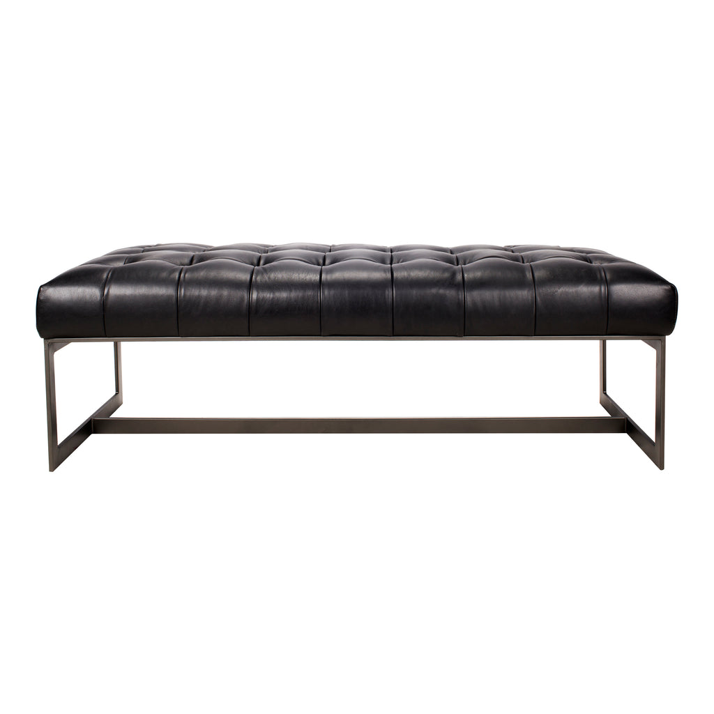 Wyatt Leather Bench Black | Moe's Furniture - QN-1002-02