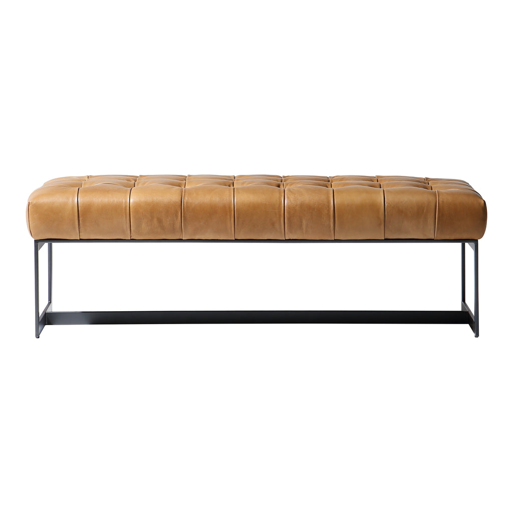 Wyatt Leather Bench Tan | Moe's Furniture - QN-1002-40