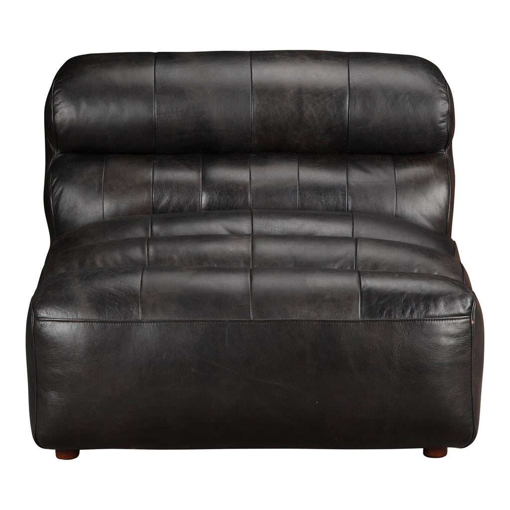 Ramsay Leather Slipper Chair Antique Black | Moe's Furniture - QN-1009-01