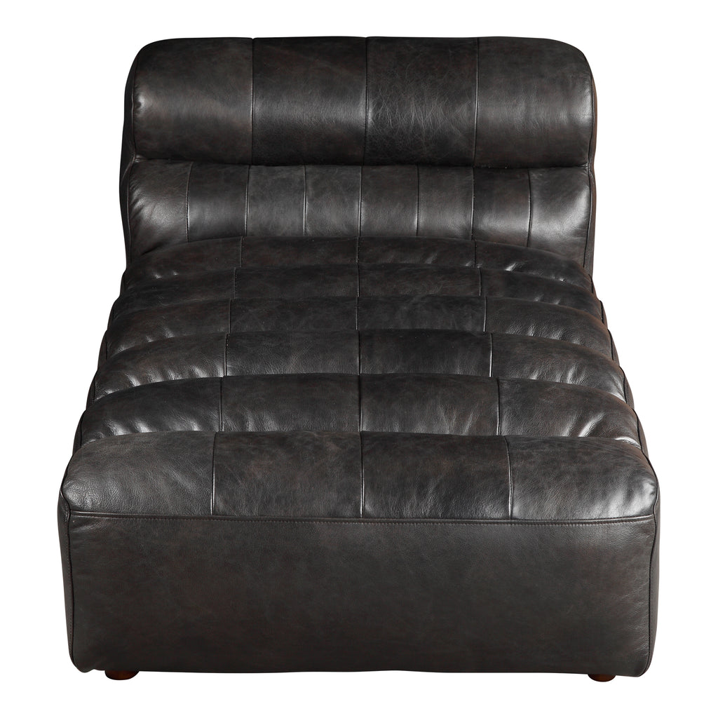 Ramsay Leather Chaise Antique Black | Moe's Furniture - QN-1010-01