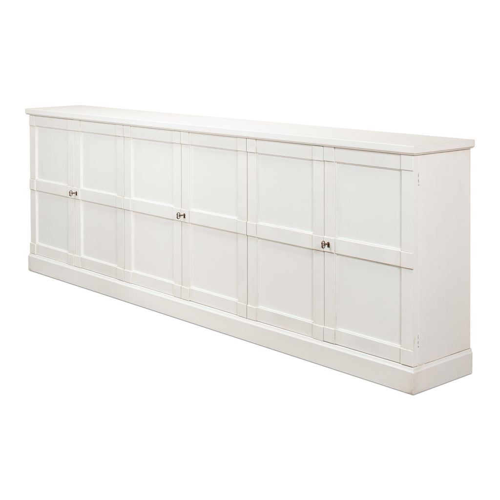 Luciana 6 Wood Dr Buffet 112" Cortina Wh | Sarreid - R045-79W