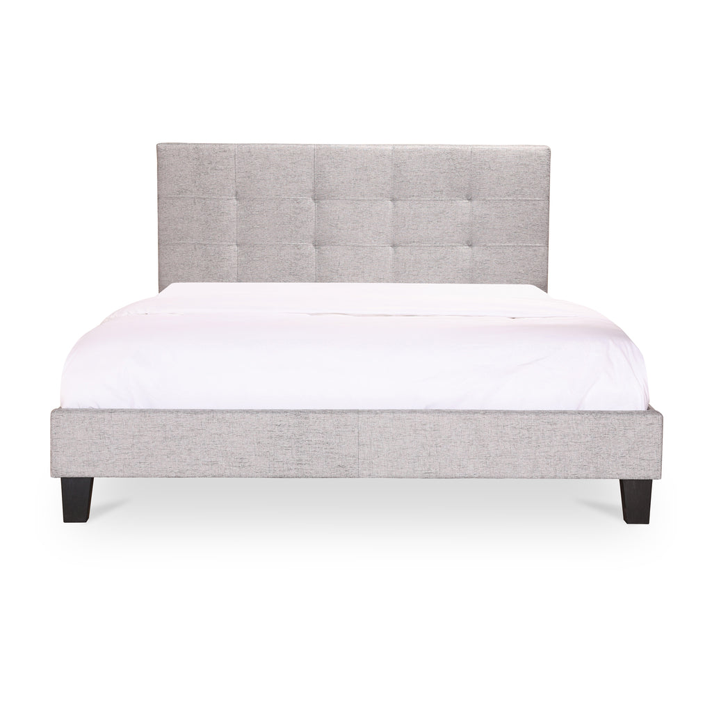 Eliza Queen Bed Light Grey Fabric | Moe's Furniture - RN-1020-29-0