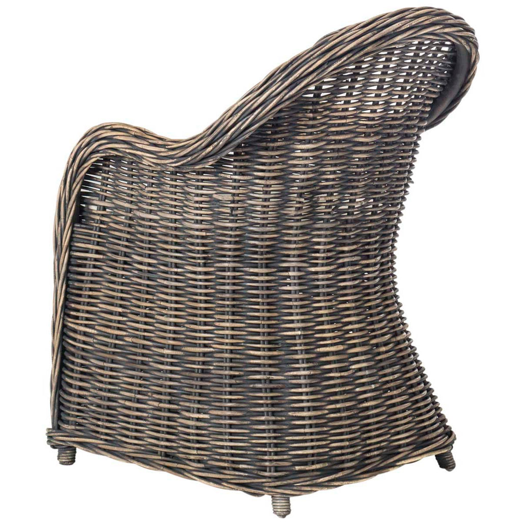 Callista Wicker Club Chair Safavieh - Black Wash