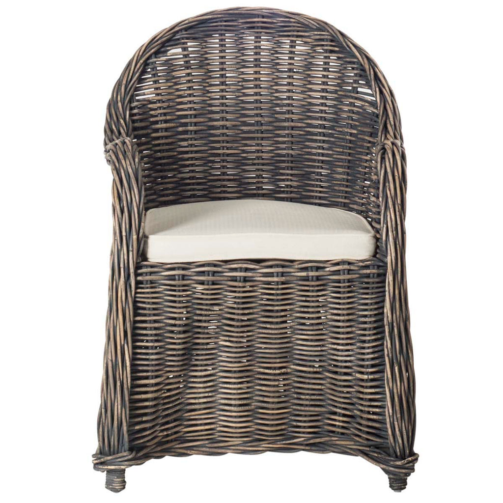 Callista Wicker Club Chair Safavieh - Black Wash