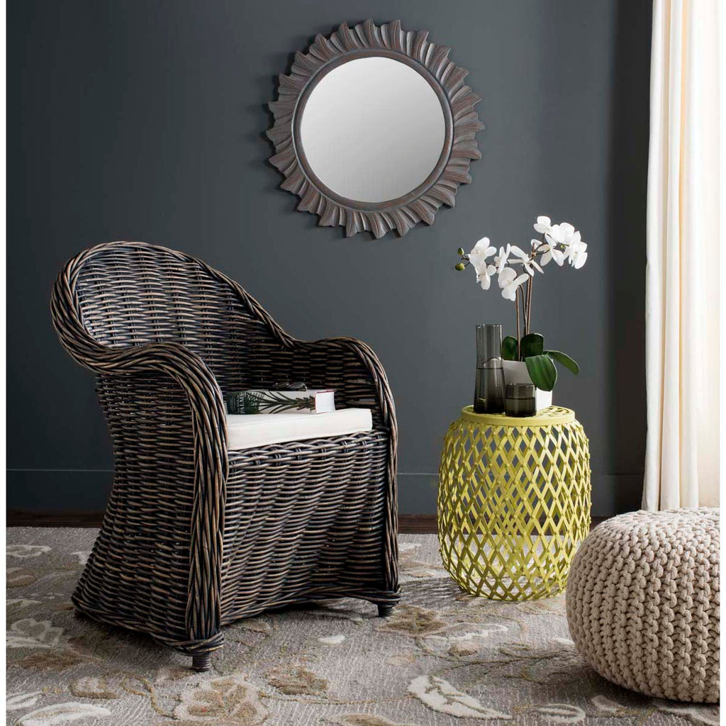 Callista Wicker Club Chair Safavieh - Black Wash