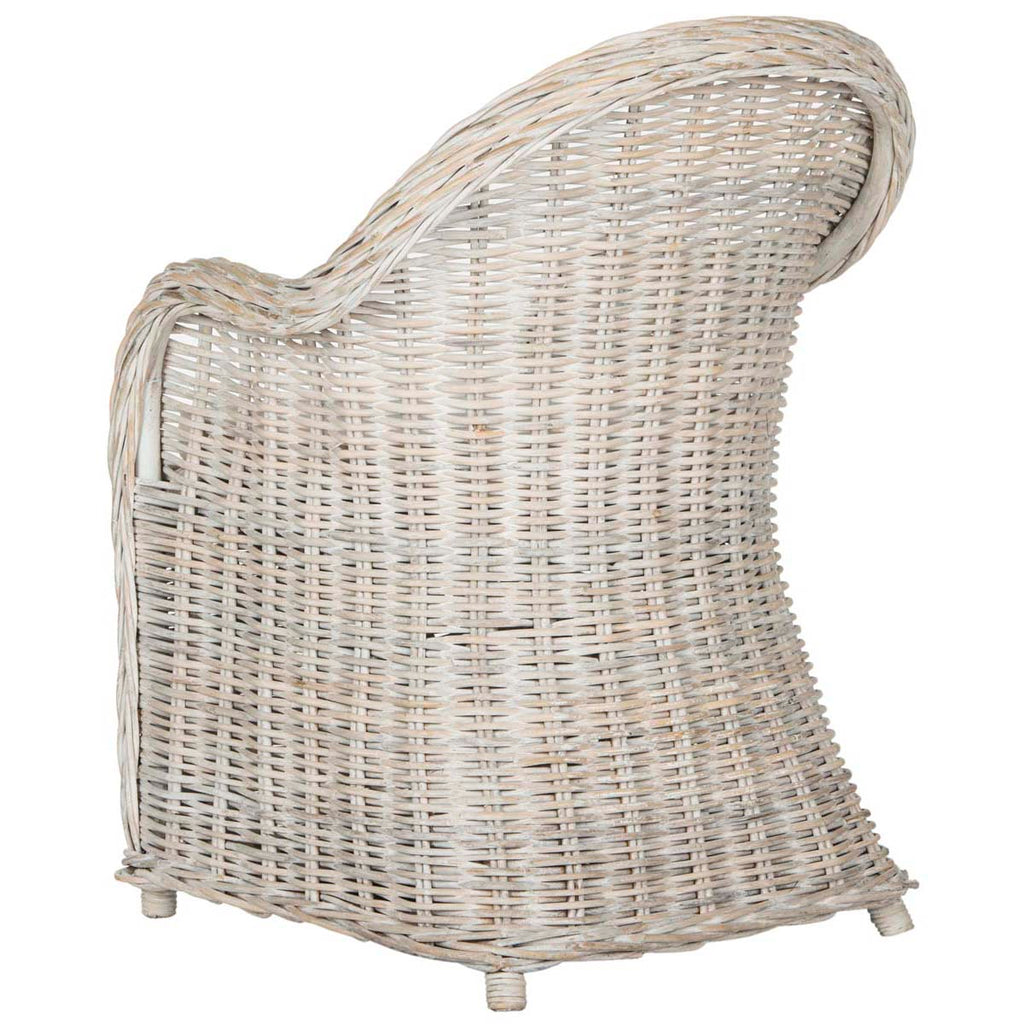 Callista Wicker Club Chair Safavieh - White Washed