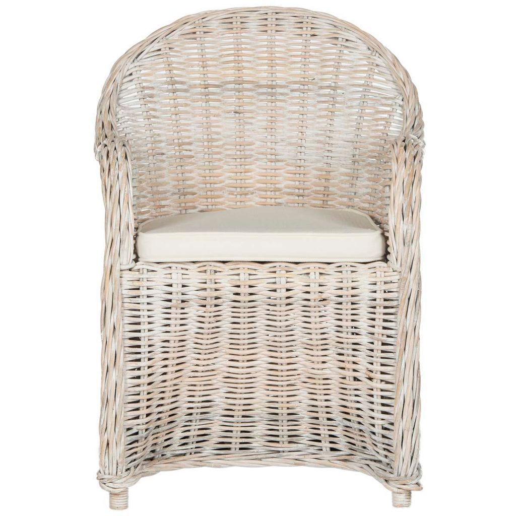 Callista Wicker Club Chair Safavieh - White Washed