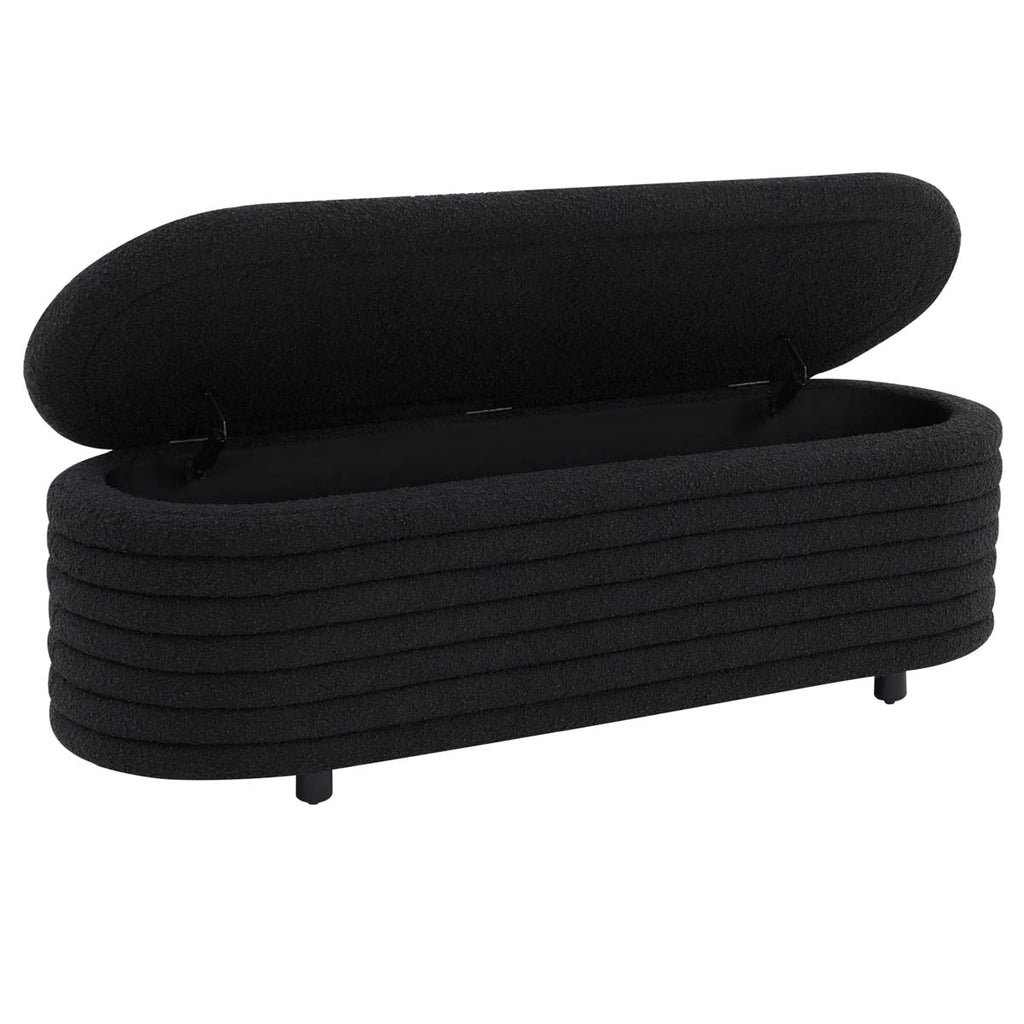 Safavieh Couture Jaymie Storage Bench, SFV5040 - Black / Black - Black / Black