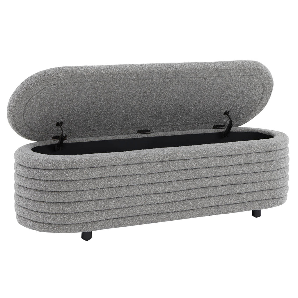 Safavieh Couture Jaymie Storage Bench, SFV5040 - Dark Grey / Black - Dark Grey / Black