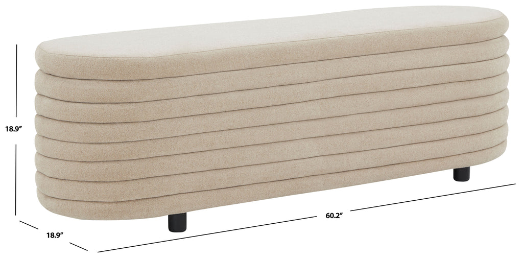 Safavieh Couture Jaymie Storage Bench, SFV5040 - Tan / Black