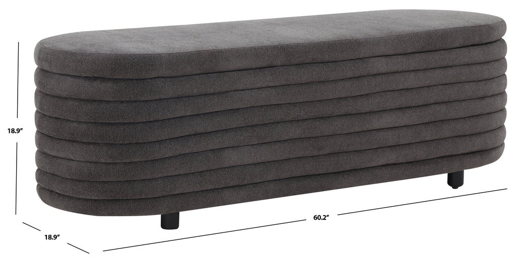 Safavieh Couture Jaymie Storage Bench, SFV5040 - Charcoal / Black