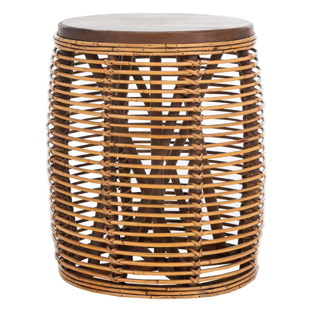 Safavieh Maui Rattan Drum Stool Table - Honey Brwn Wash