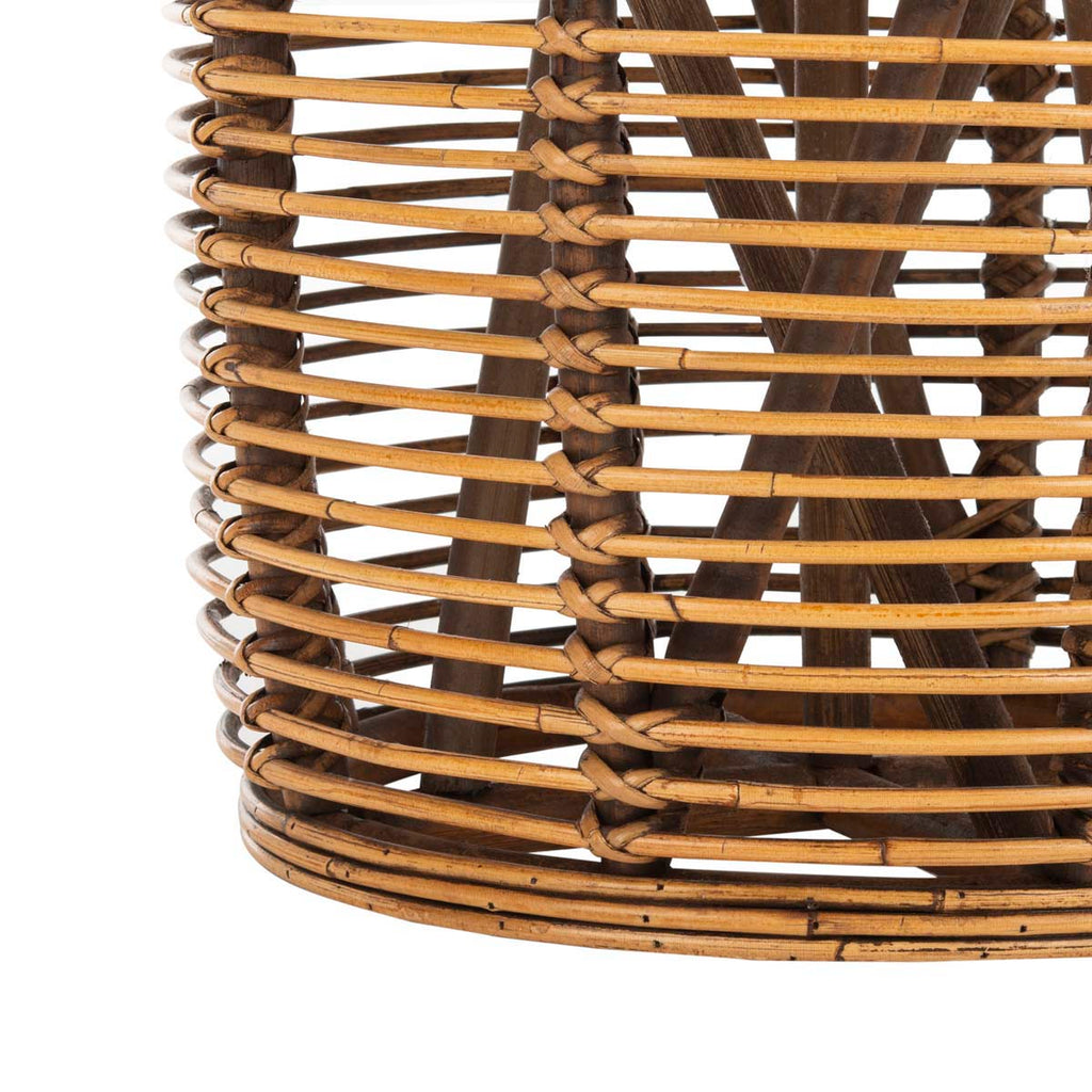 Safavieh Maui Rattan Drum Stool Table - Honey Brwn Wash