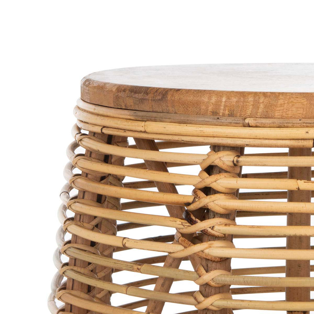 Safavieh Maui Rattan Drum Stool Table - Natural