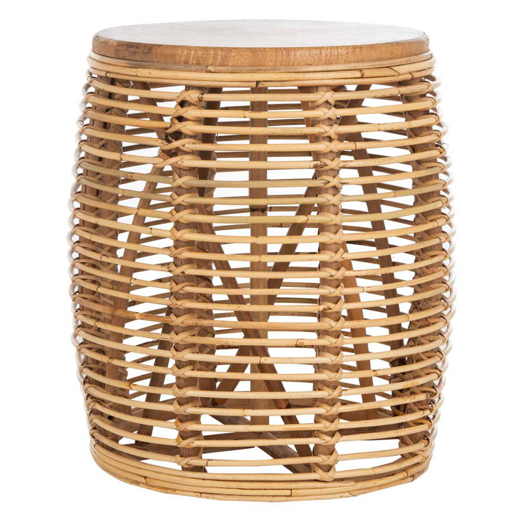 Safavieh Maui Rattan Drum Stool Table - Natural