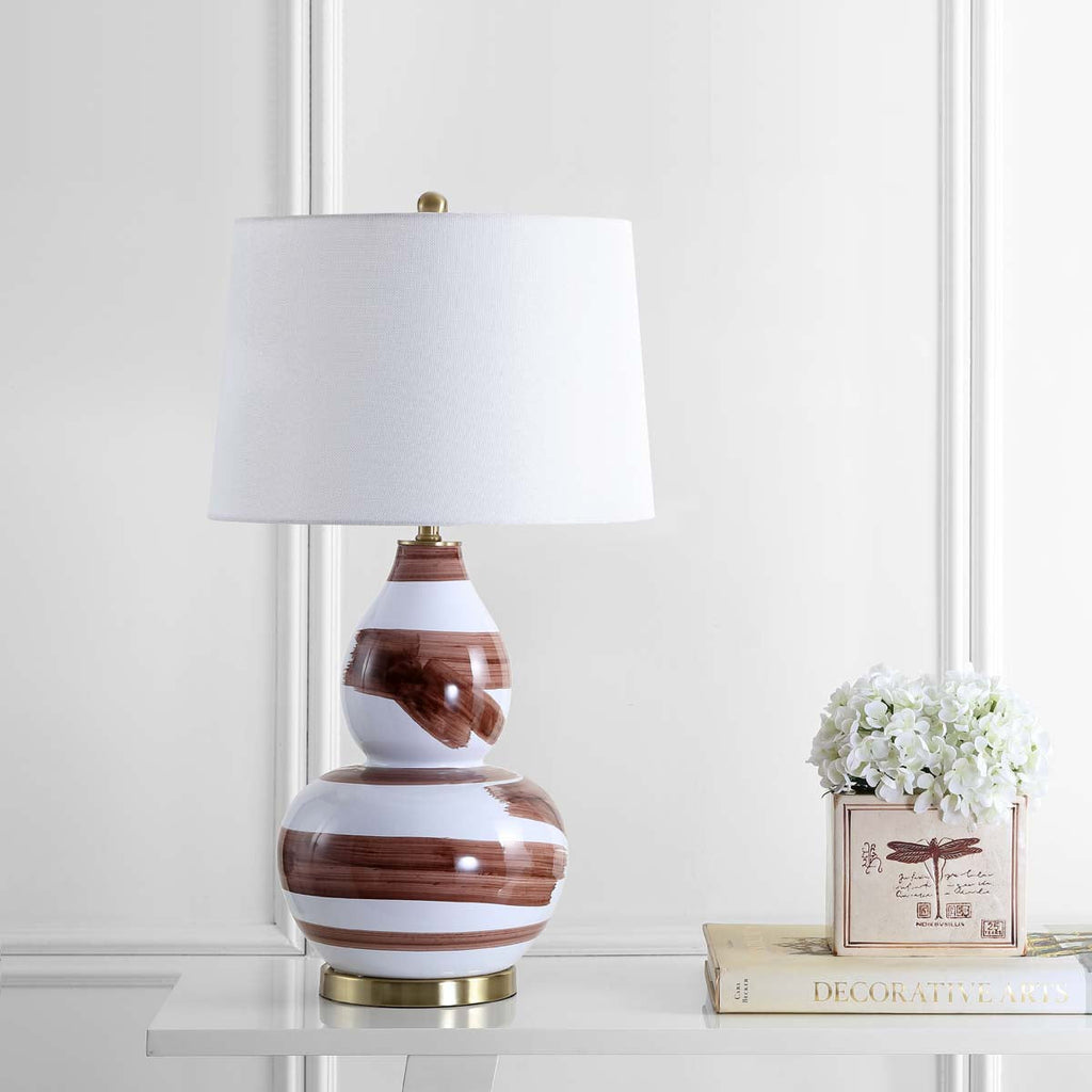 Aileen Table Lamp | Safavieh - TBL4013 - Brown/White