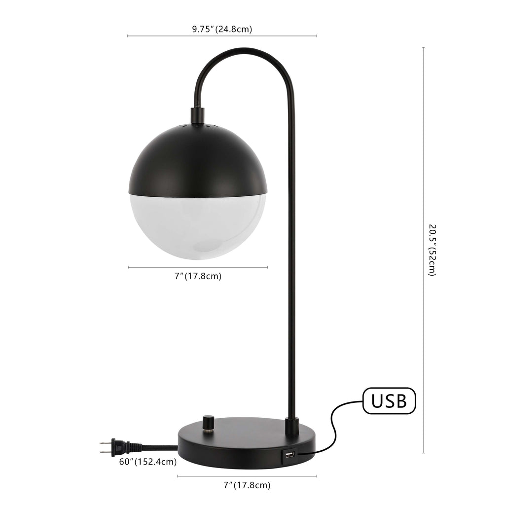 Cappi Table Lamp W/ USB | Safavieh - TBL4040-U - Black