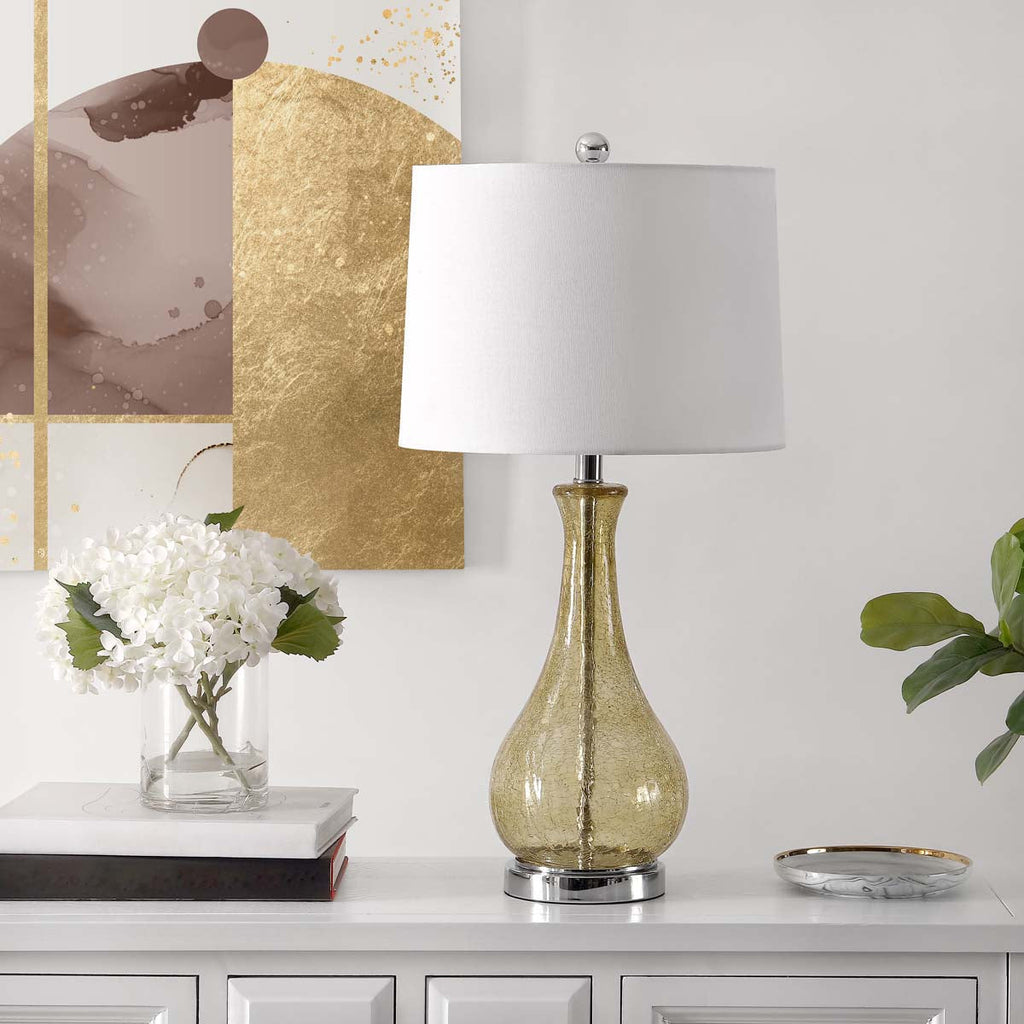 Finnley Table Lamp| Safavieh - TBL4206 - Amber Crackle