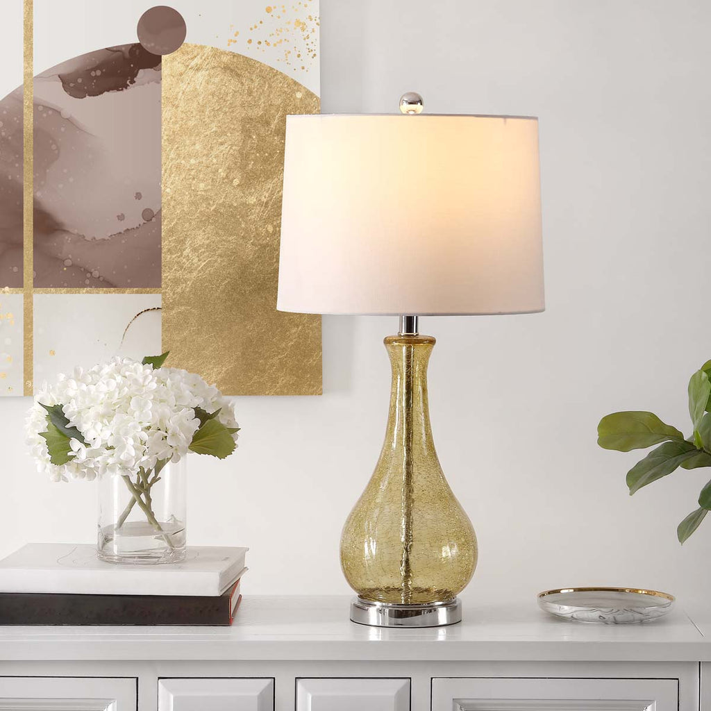 Finnley Table Lamp| Safavieh - TBL4206 - Amber Crackle