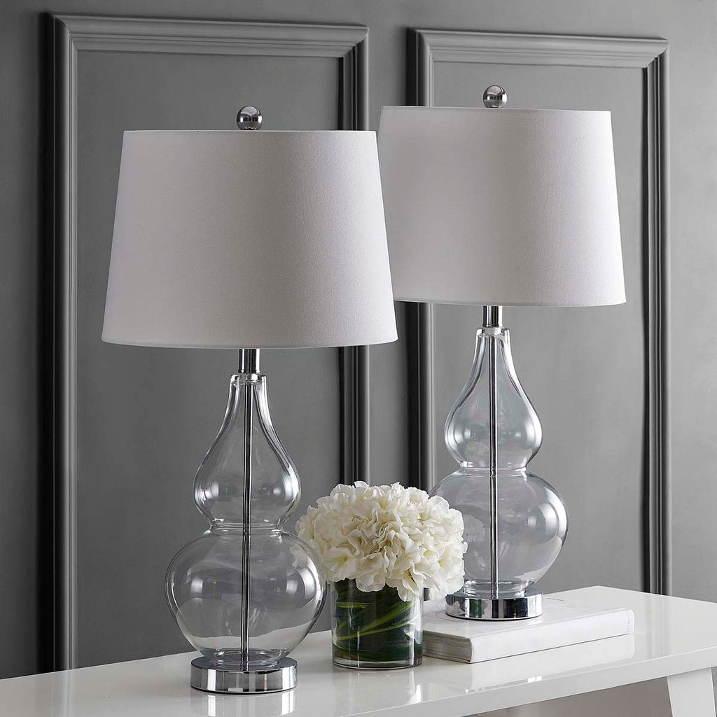 Frena Table Lamp (Set of 2) | Safavieh - TBL4221 - Clear/Chrome