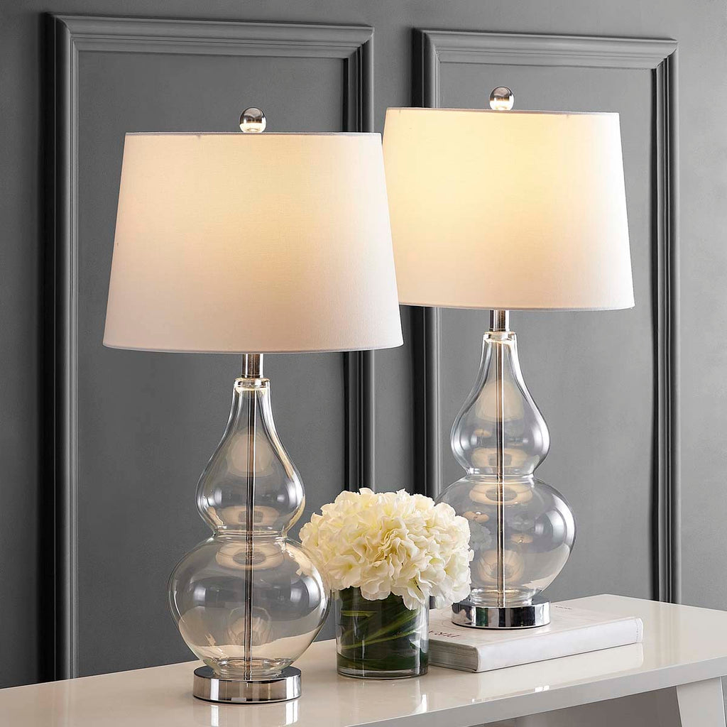 Frena Table Lamp (Set of 2) | Safavieh - TBL4221 - Clear/Chrome