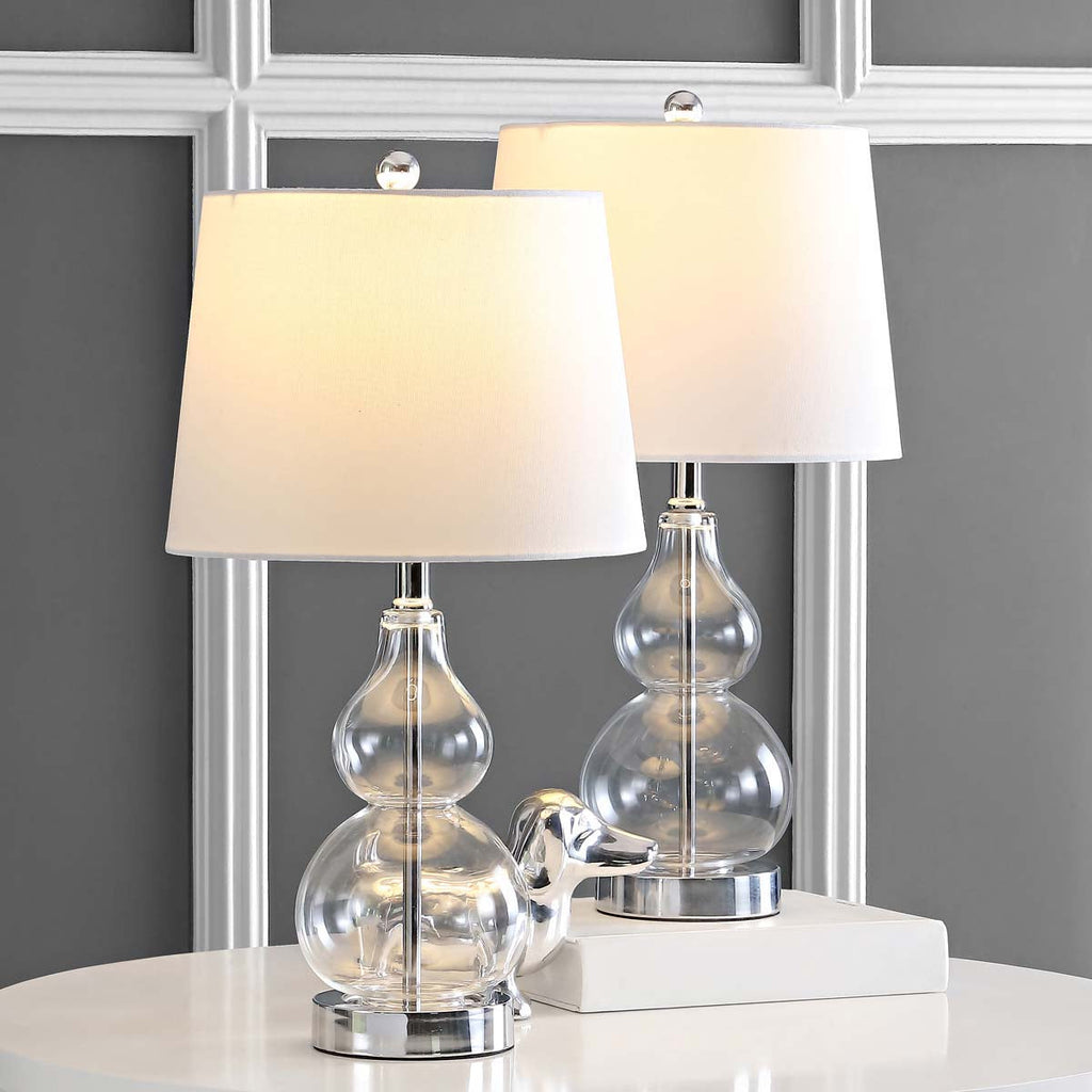 Brisor Table Lamp (Set of 2) | Safavieh - TBL4222 - Clear/Chrome