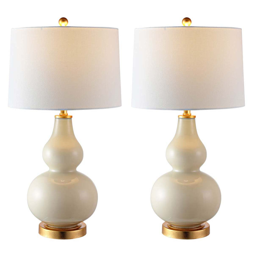 Karlen Table Lamp (Set of 2) | Safavieh - TBL4223 - Cream/Gold Leaf