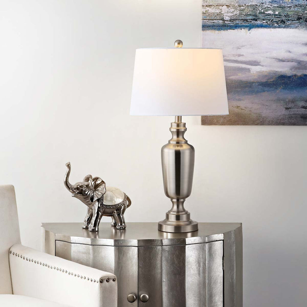 Ezra Iron Table Lamp | Safavieh - TBL4252 - Nickel