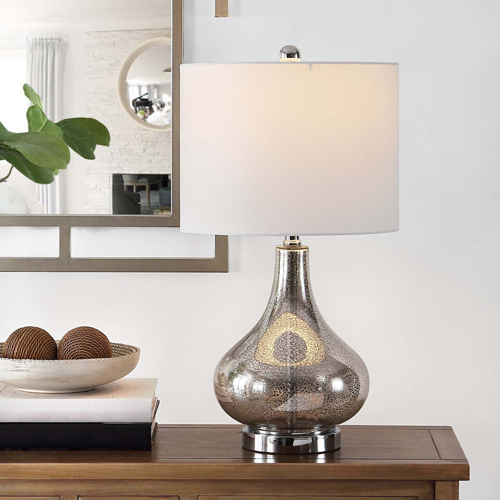 Brooks Glass Table Lamp | Safavieh - TBL4254 - Silver