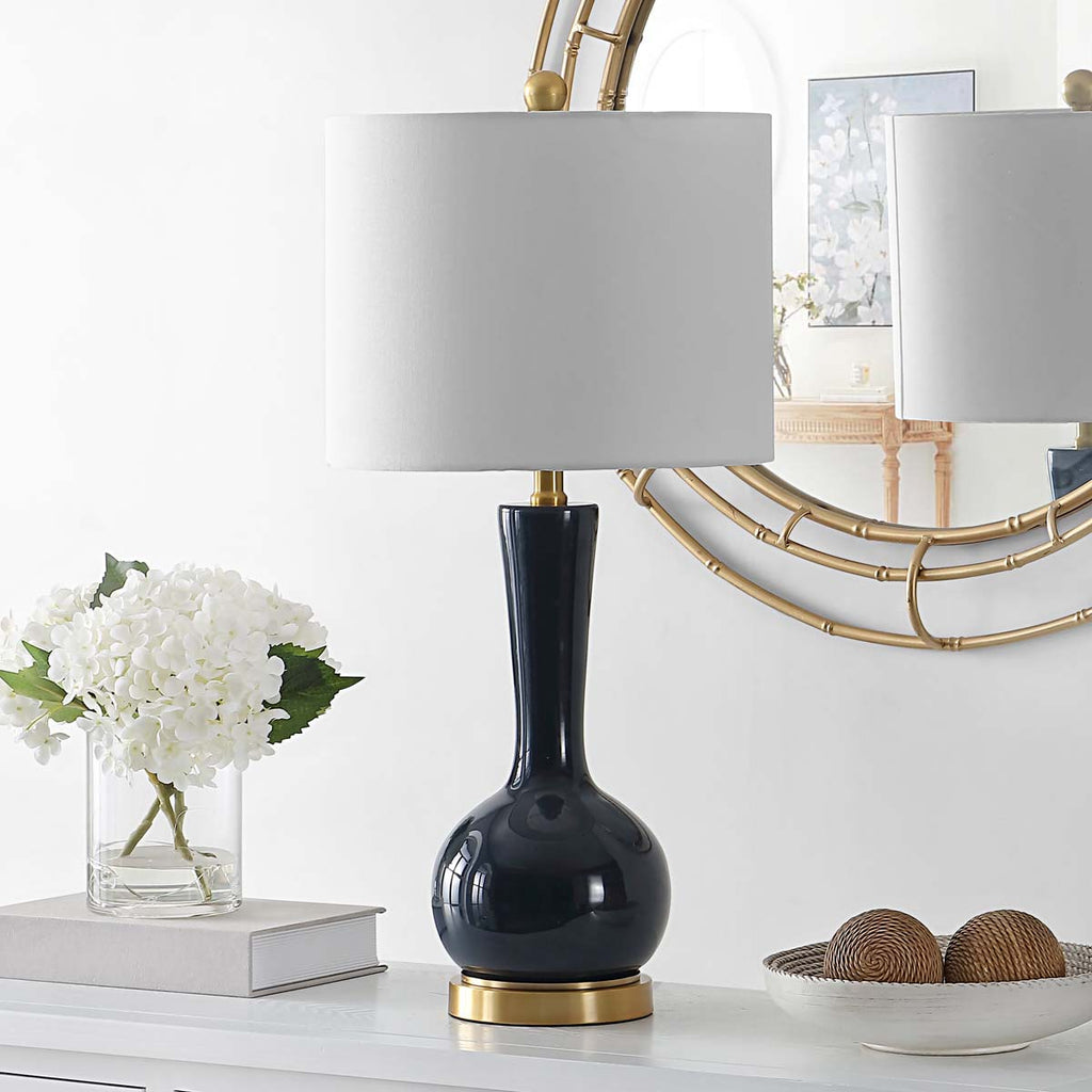 Gaetna Glass Table Lamp | Safavieh - TBL4255 - Navy