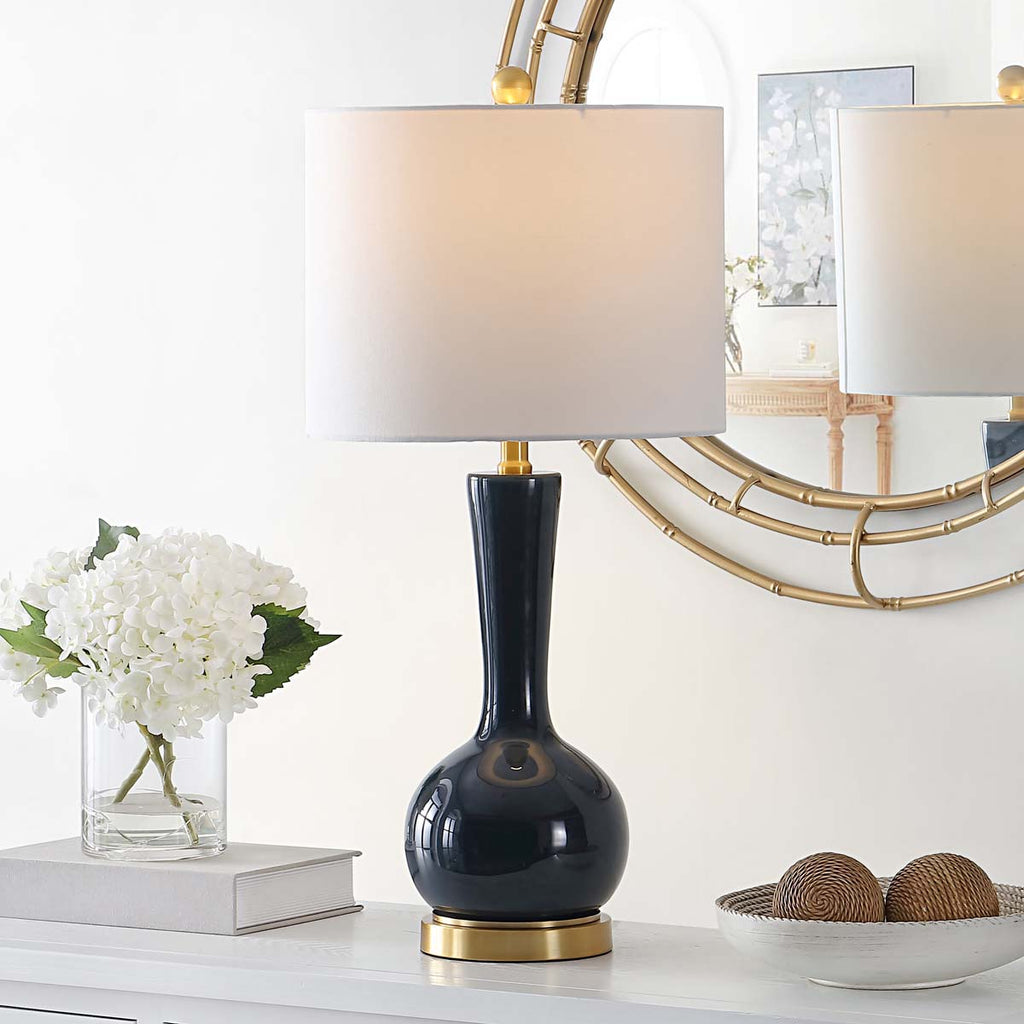 Gaetna Glass Table Lamp | Safavieh - TBL4255 - Navy