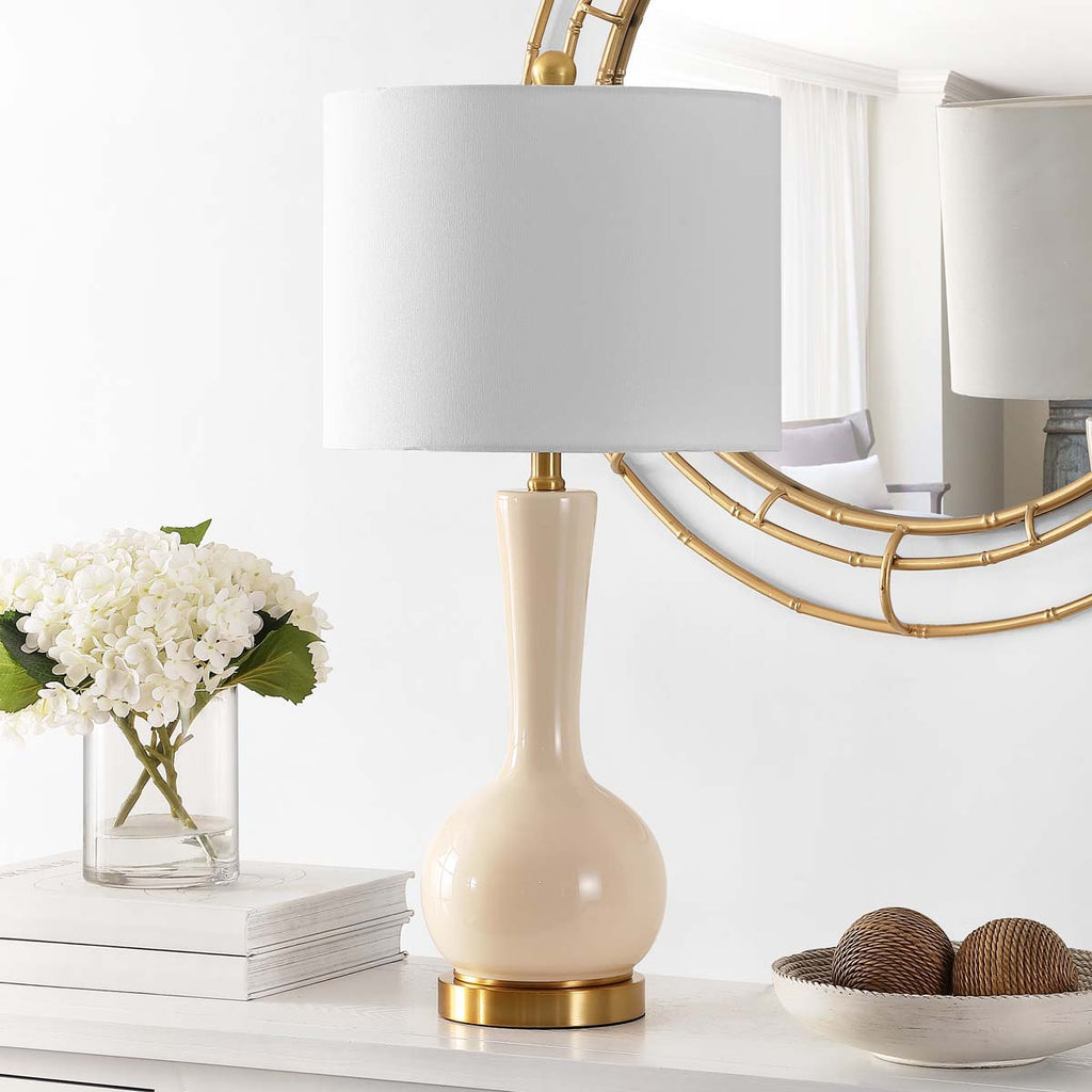 Gaetna Glass Table Lamp | Safavieh - TBL4255 - Ivory