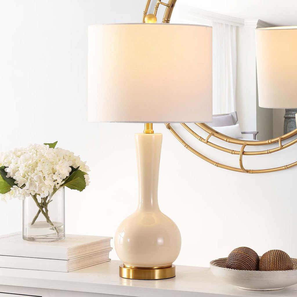 Gaetna Glass Table Lamp | Safavieh - TBL4255 - Ivory