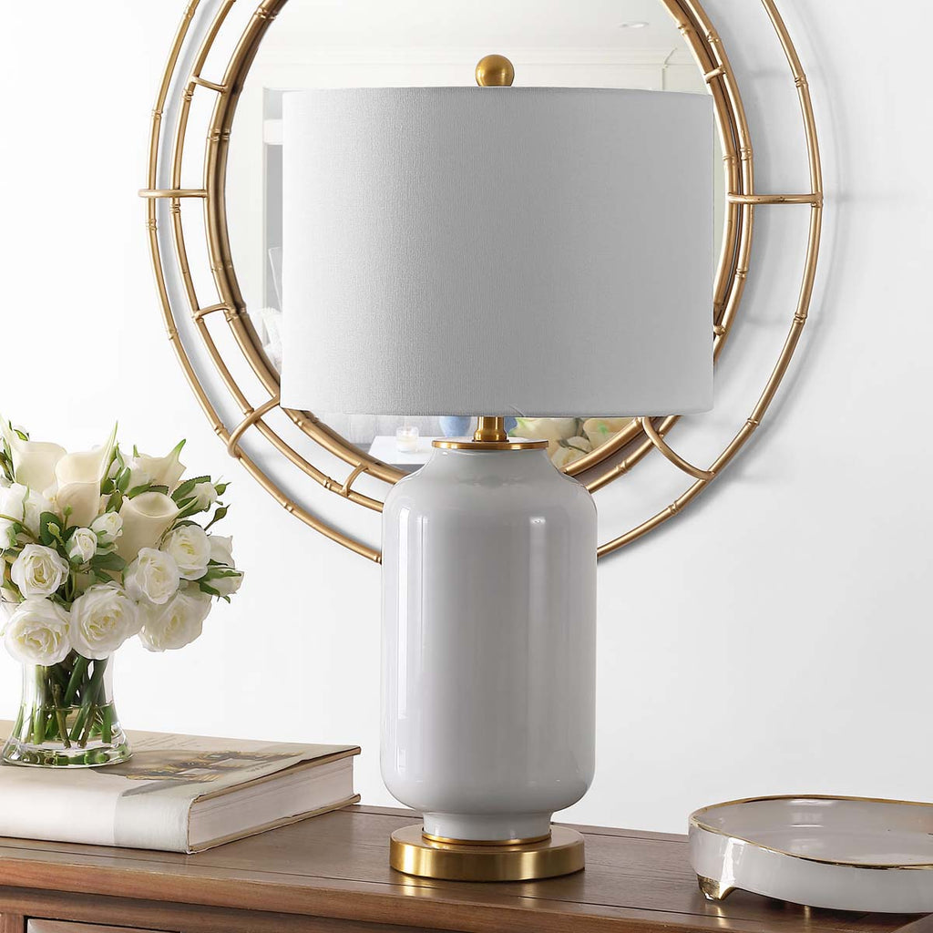 Amaia Glass Table Lamp | Safavieh - TBL4285 - White