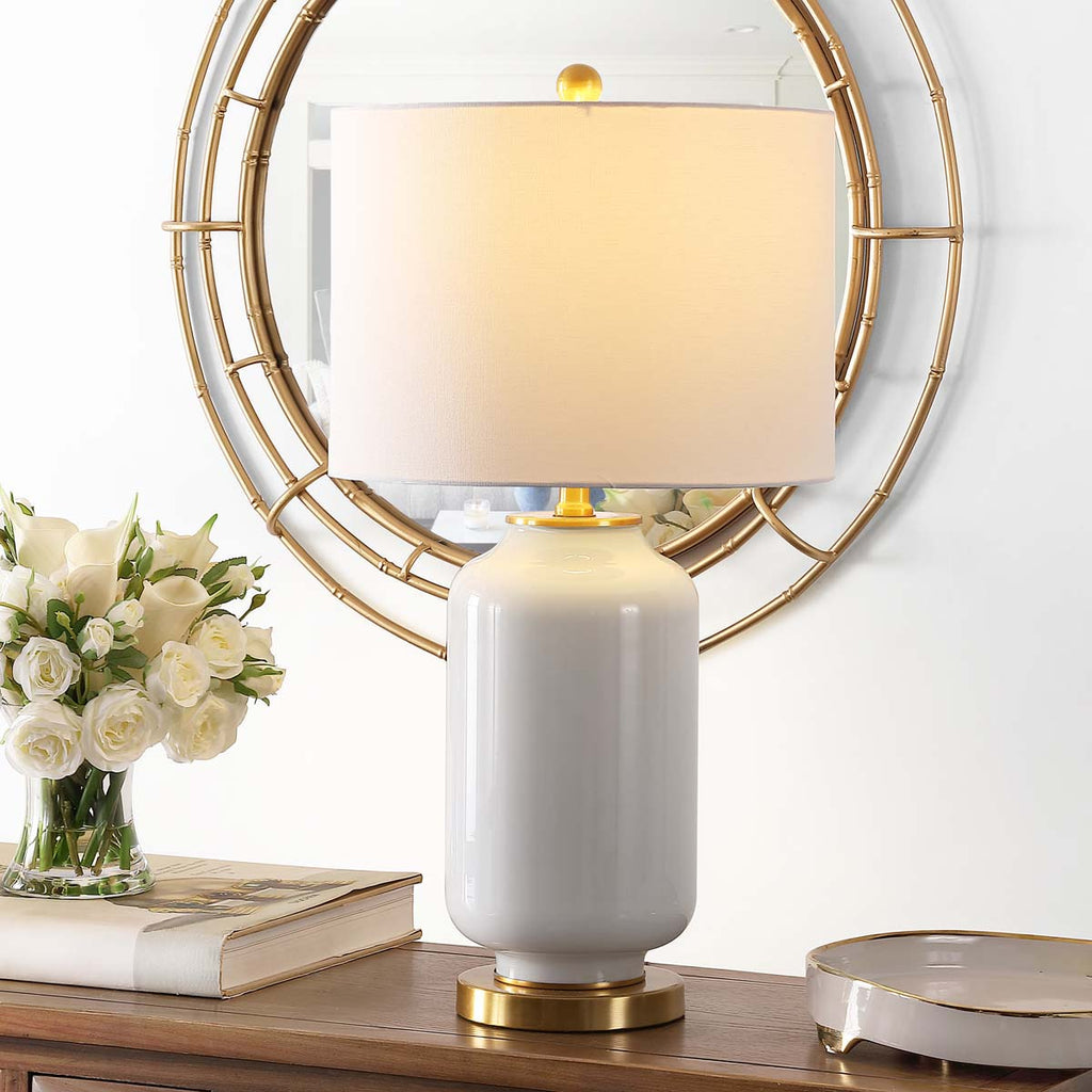 Amaia Glass Table Lamp | Safavieh - TBL4285 - White