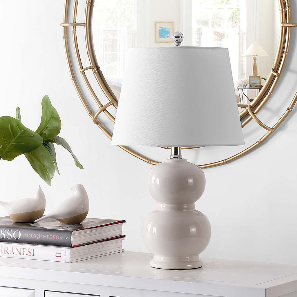 Everlee Glass Table Lamp | Safavieh - TBL4286 - Ivory