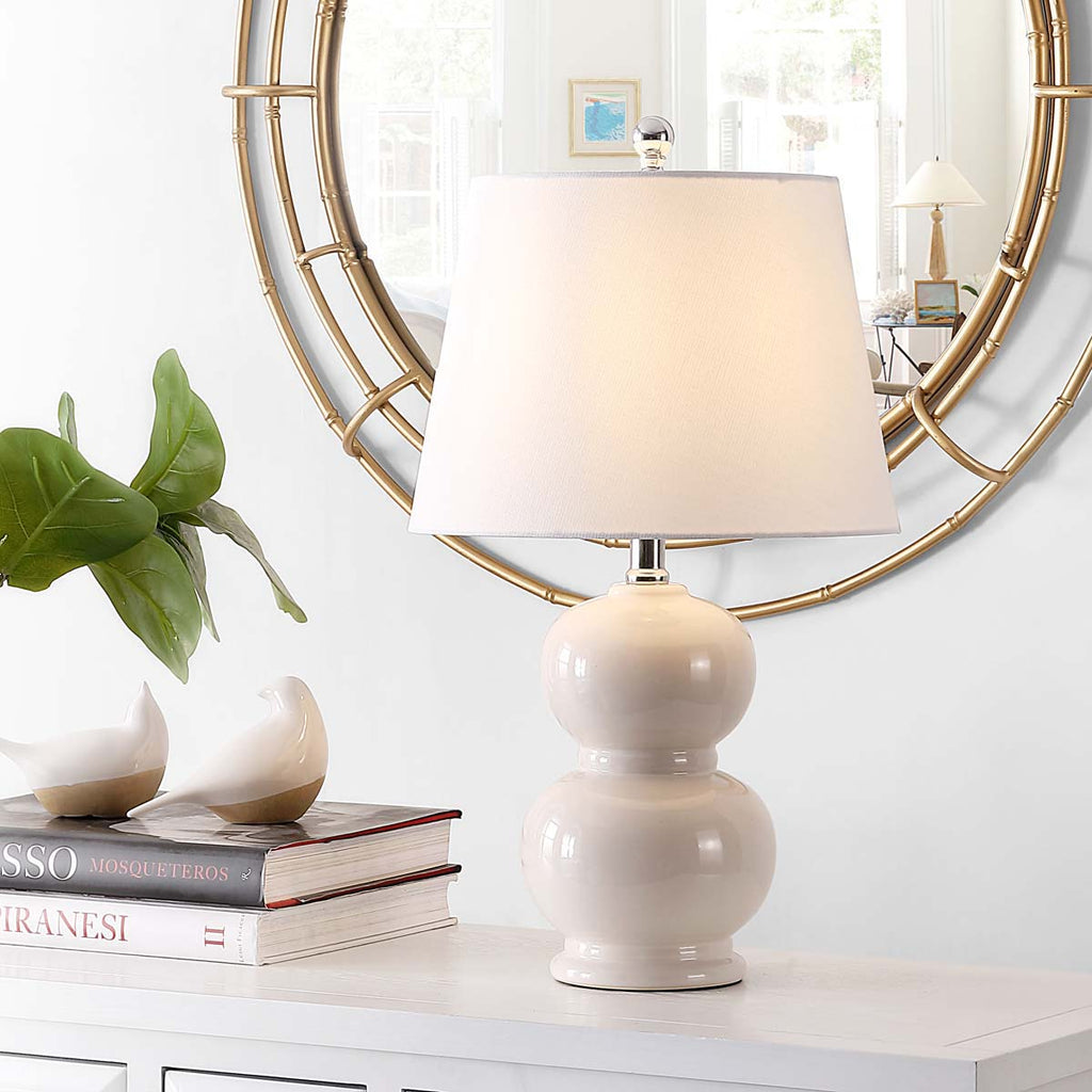 Everlee Glass Table Lamp | Safavieh - TBL4286 - Ivory