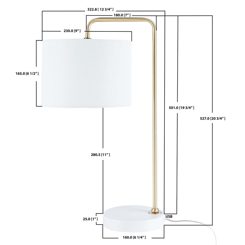 Felton Table Lamp | Safavieh - TBL7009 - Gold/White