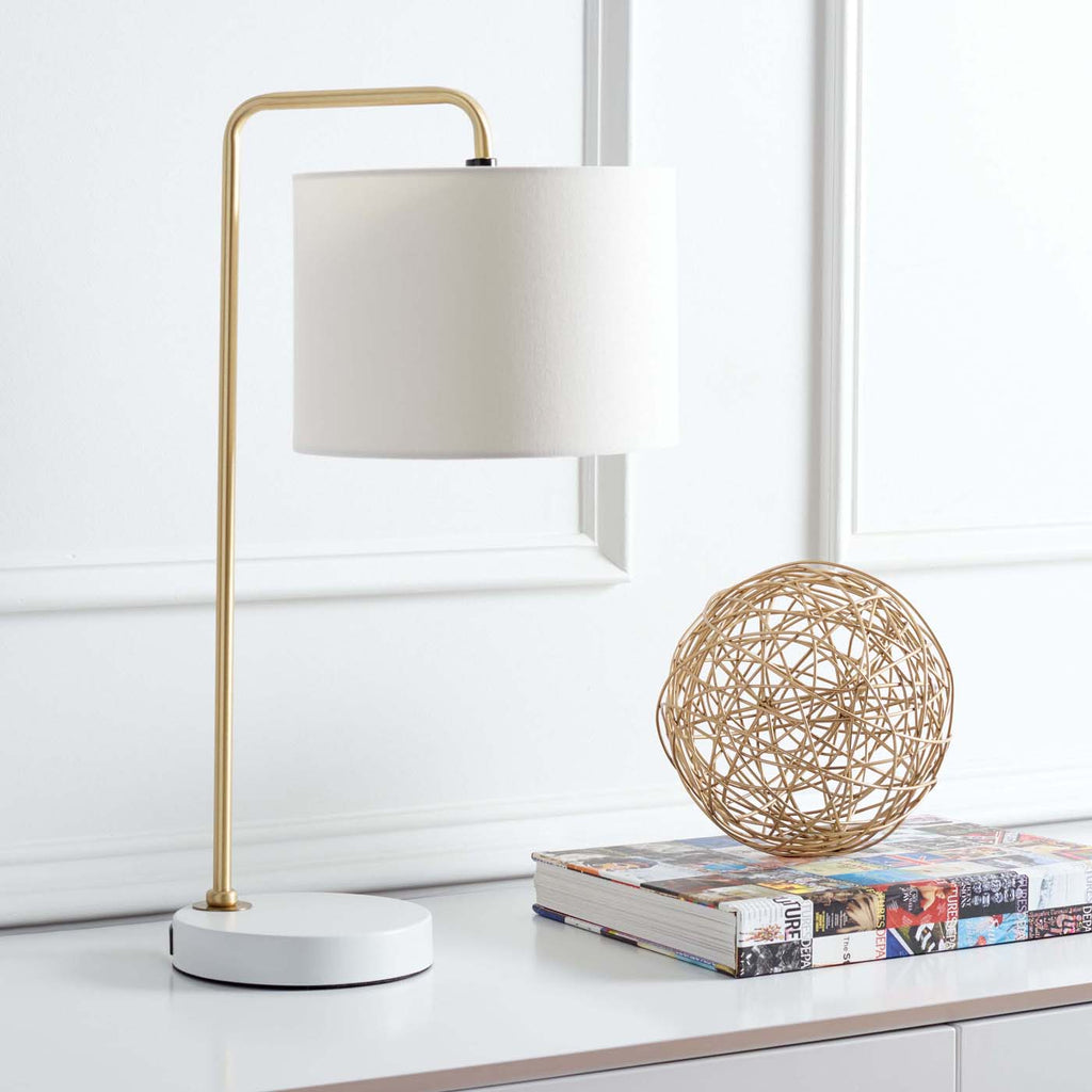 Felton Table Lamp | Safavieh - TBL7009 - Gold/White