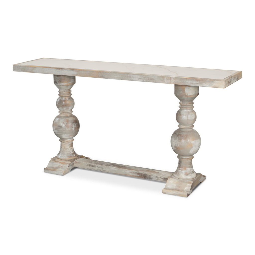 Double Pedestal Console | Sarreid Ltd - U206-AS