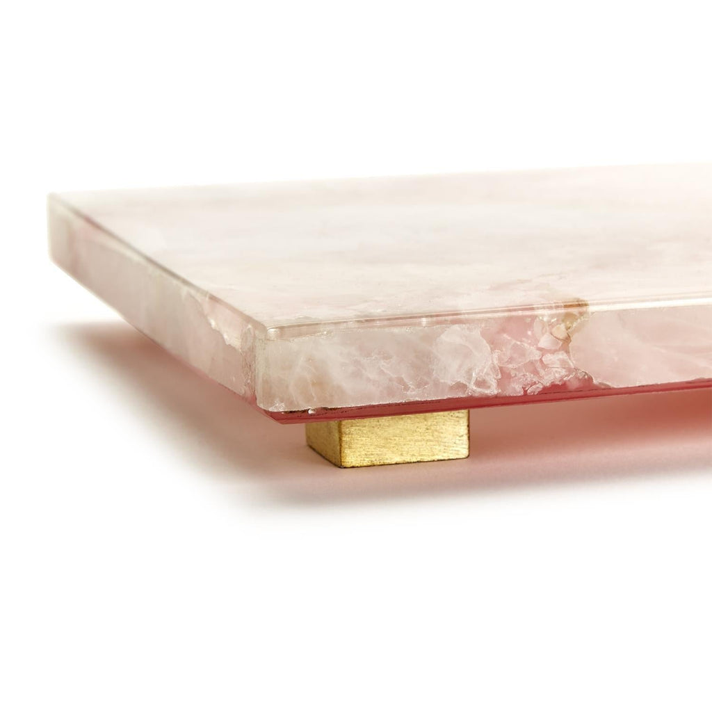 Rose Quartz Decorative Footed Tray